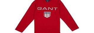 Gant Boys 9-15yrs red cotton GANT top