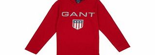 Boys 9-15yrs red cotton GANT top