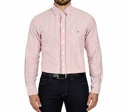 Gant Bright red and white cotton striped shirt