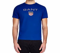 Gant Cornflower blue cotton crew neck T-shirt