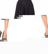 Navy pleated and ribbed waistband skirt