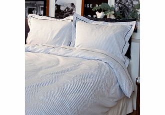 Navy stripe cotton super king duvet set