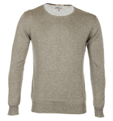Gant Grey Melange Cotton Silk Crue Sweater