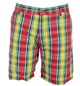 Gant Poplin Madras Check Grass Green Shorts
