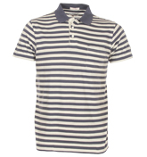 Gant Rugger Gant Striped Dark Eclipse and Beige Polo Shirt