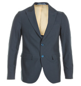 Gant Rugger Gant Washed Canvas Navy Blue Blazer