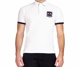 Gant White cotton and badge polo T-shirt