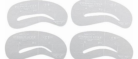 GAOHOU 4 Different Size Eyebrow Grooming Stencil Kit Template Make Up Shaping DIY Tools