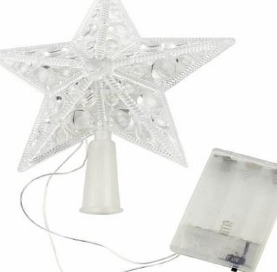 GAOHOU Battery Powered Hollow Star Led Tree Topper Fairy Light Multi Color Flash Holiday Christmas Party Wedding Bar Garden