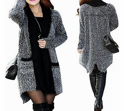 Gaorui Women Fashion autumn Warm long OL Cardigan shawl mohair Knitwear Sweater Coat