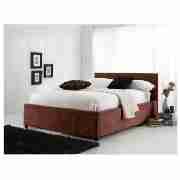 Garbo Faux Suede Double Bed, Mocha