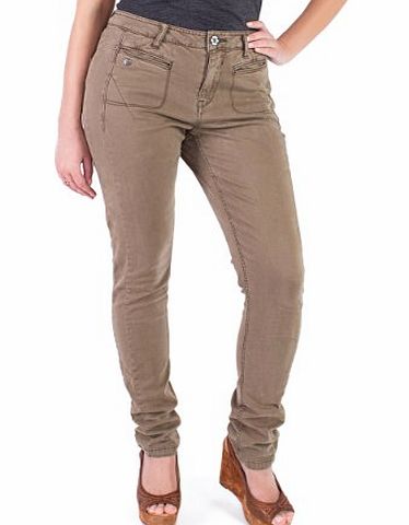 Garcia Jeans Womens Military Trousers Slim Mid Waist Khaki Skinny Desogner Jeans Pants (W36)
