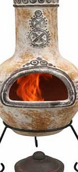 Gardeco Azteca Large Clay Chiminea - Yellow
