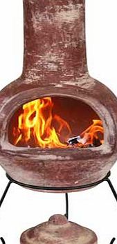 Gardeco Colima Large Clay Chiminea - Red