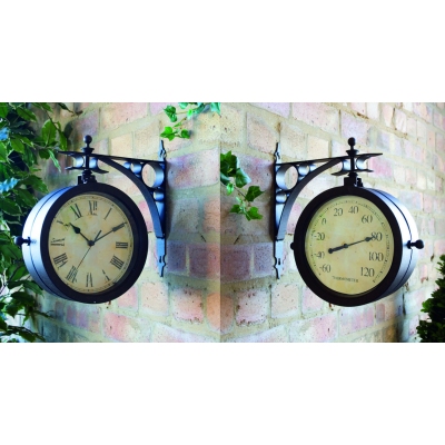 Double Faced Garden Wall Clock (20cm)