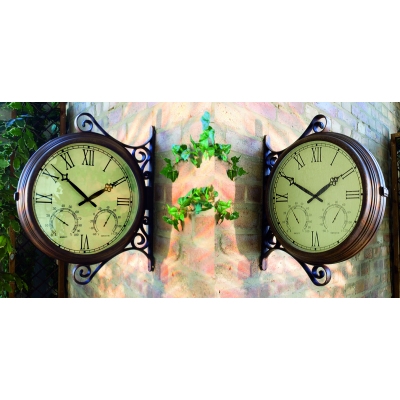 Double Faced Garden Wall Clock (38cm)