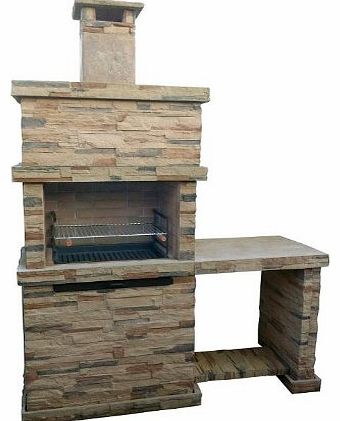 Garden Secrets Londres Stone Charcoal Barbecue - A Large Modern BBQ Grill