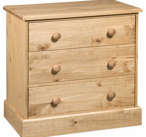Gardens and Homes Direct Classic Cotswold Solid Pine 3 Drawer Chest