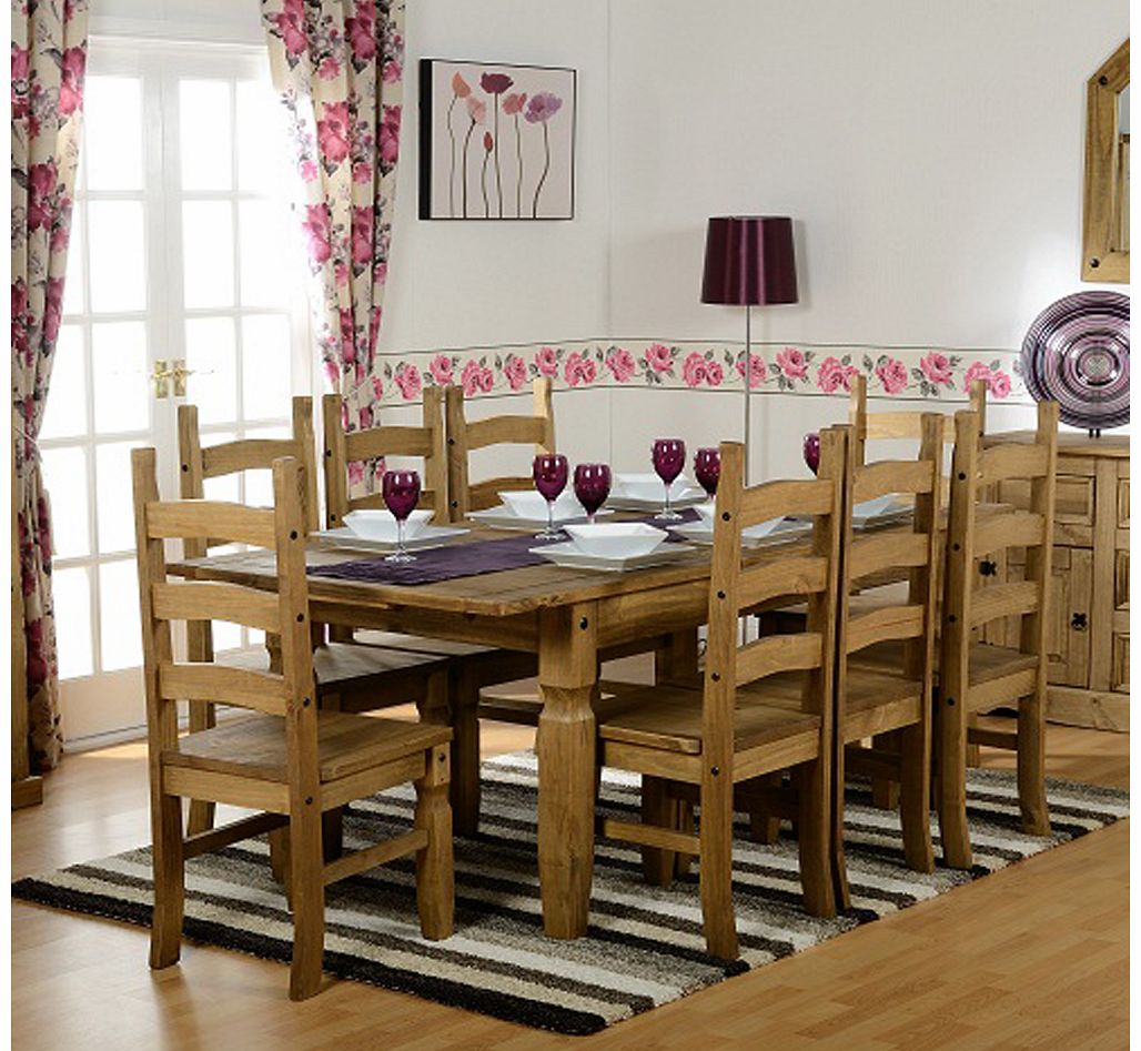 Gardens and Homes Direct Cortez Corona Pine 8 Seat 2m Extending Dining Set