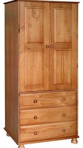 Gardens and Homes Direct Dovedale 2 Door 3 Drawer Pine Wardrobe