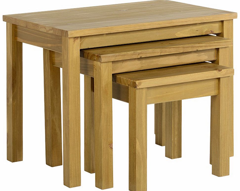 Gardens and Homes Direct Ecuador Pine Nest of Tables in Oak Style Finish