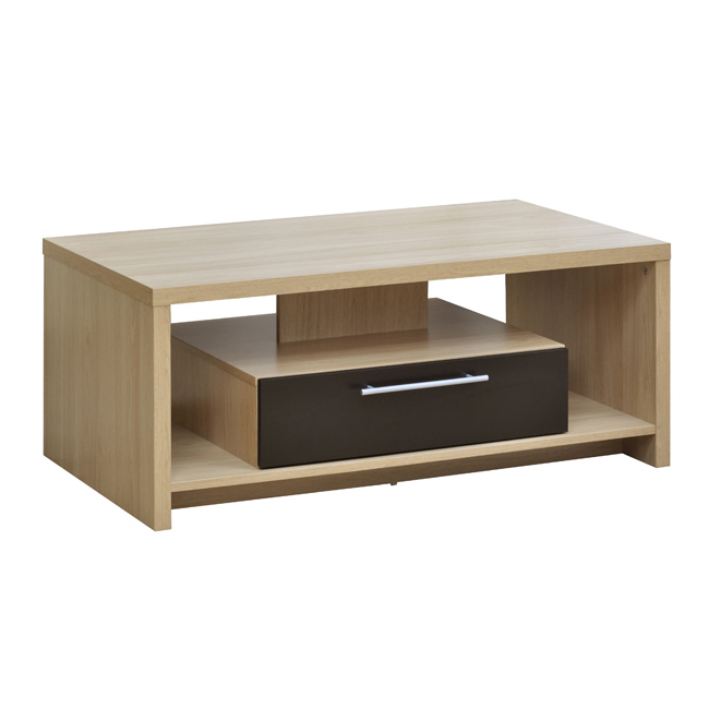Gardens and Homes Direct Oak and Black Tamara Coffee Table with 1 Drawer