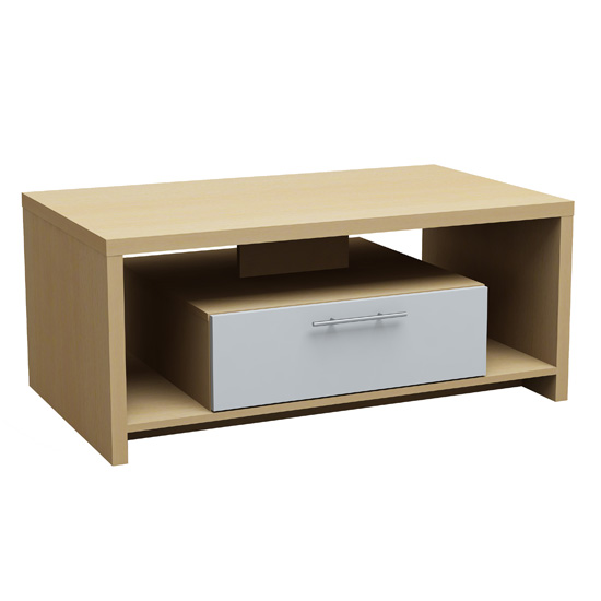 Gardens and Homes Direct Oak and White Tamara Coffee Table with 1 Drawer