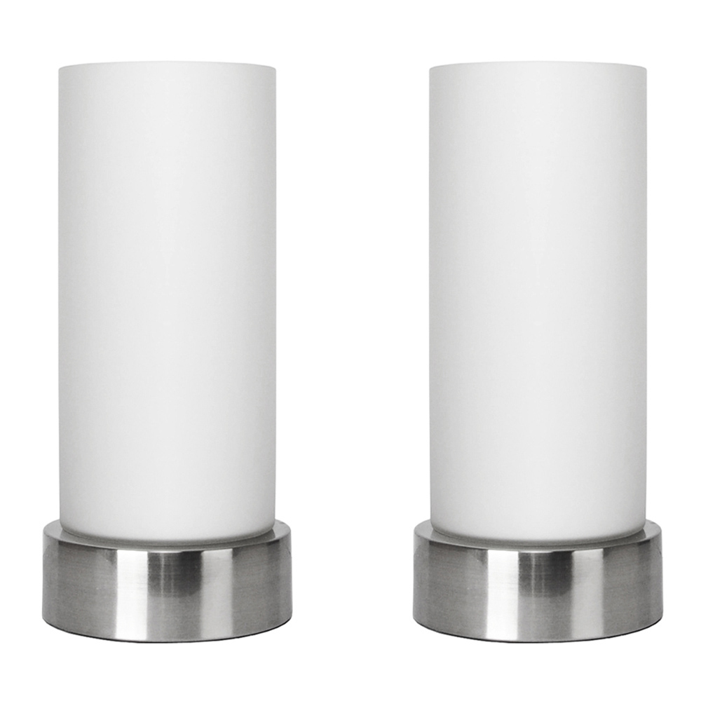 Gardens and Homes Direct Pair of Brushed Chrome Touch Table Lamps with