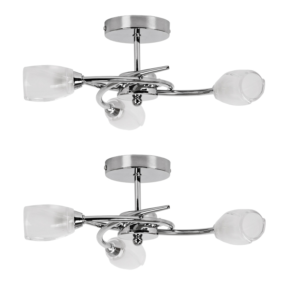 Gardens and Homes Direct Pair of Mia Three Way Ceiling Light Fittings in