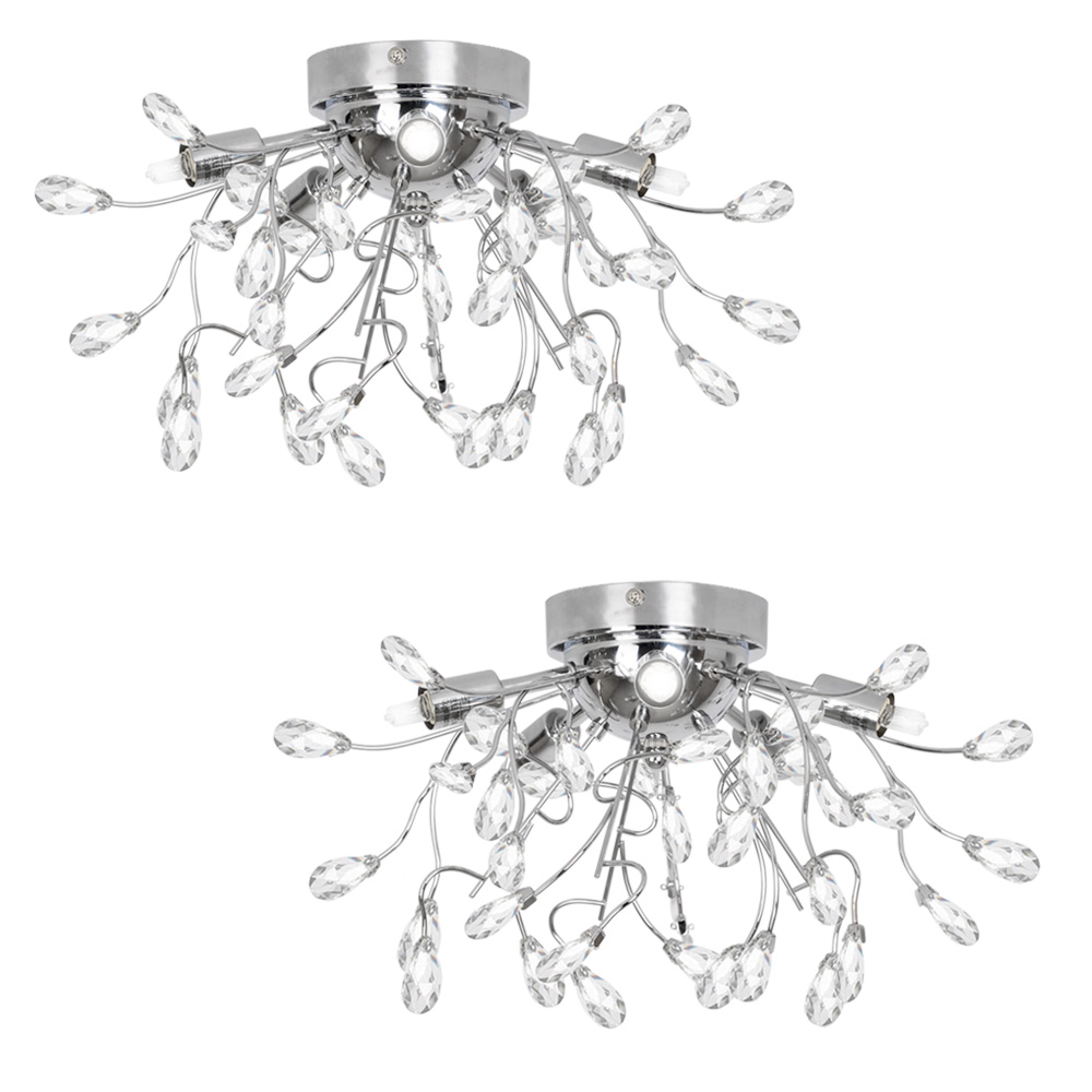 Gardens and Homes Direct Pair of Shani Five Way Flush Ceiling Light