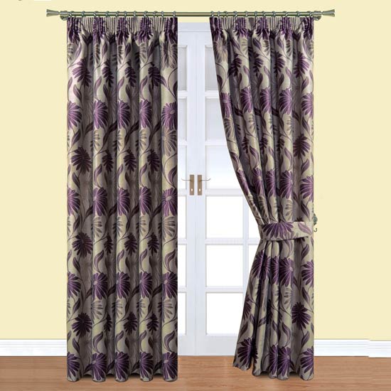 Gardens and Homes Direct Tavie Plum Fully Lined Curtains 66``x90