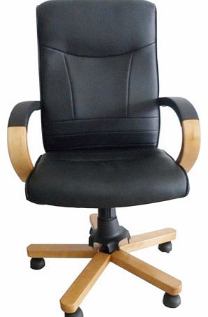 Tuscan Black Leather Office Chair