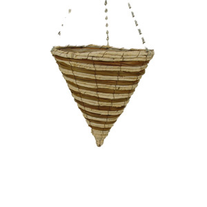 12 Inch Striped Woven Hanging Cone