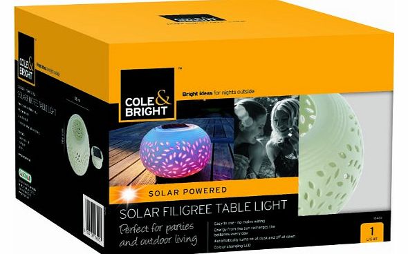 Gardman Colour Changing LED Garden Solar Filigree Table Light