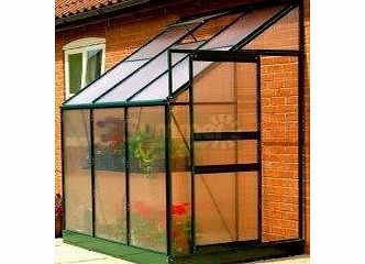Gardman Summer Garden Buildings 6X4 Lean To Greenhouse 04 - Free Base, Green Aluminium, Polycarbonate