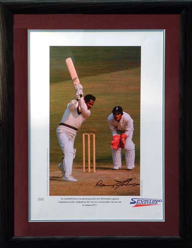Gary Sobers signed and framed limited edition print