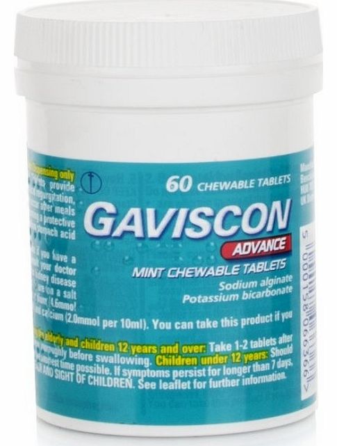 Gaviscon Advance Chewable Tablets Peppermint