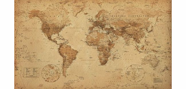 Gb Posters GB eye Ltd, World Map, Antique, Maxi Poster, (61 x 91.5 cm), GN0430