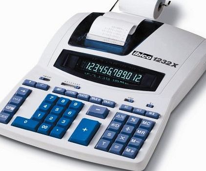 GBC Rexel Ibico 1232X Professional Print Calculator with 4.1 Line Per Second Print Speed (White/Blue)