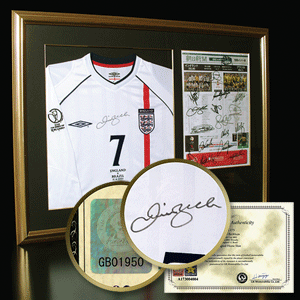 Beckham 2002 World  on 2002 David Beckham World Cup 2002 21 6 02 England V Brazil Signed Home