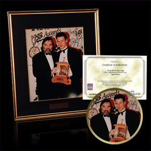 GBM George Best and Ryan Giggs Signed PFA Young Player Of The Year 1993 Framed Photo