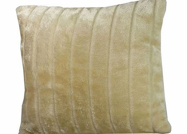 GC CREAM PLAIN FAUX FUR CUSHION COVERS 17`` X 17``