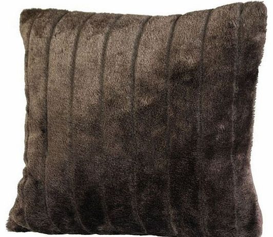 GC DARK CHOCOLATE PLAIN FAUX FUR CUSHION COVERS 17`` X 17``