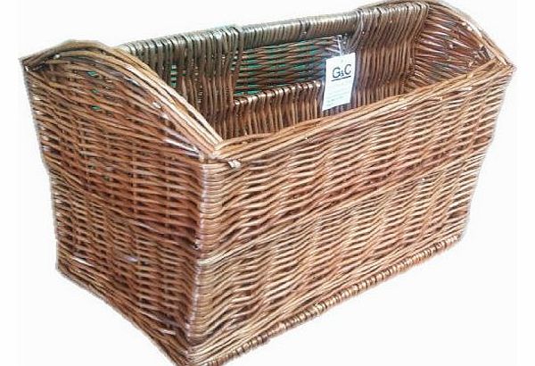GC WICKER RUSTIC MAGAZINE RACK STORAGE NEWSPAPERS