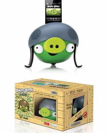 Gear 4 Gear4 Angry Birds Docking Speaker with EU/UK Plug for iPod, iPhone, iPad, MP3 and Smartphone Devices - Green Pig Helmet