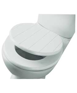 Gear4 White Shaker Style Moulded Wood Toilet Seat