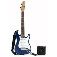 Gear4Music 3/4 Electric-ST Guitar   Miniamp Blue