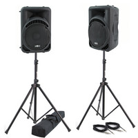 Gear4Music 500W MP215 PA Passive Speaker Bundle