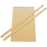 Gear4Music 5A Nylon Tip Maple Drum Stick Bundle Pack of 10