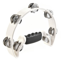 D-Shaped Tambourine by Gear4music White
